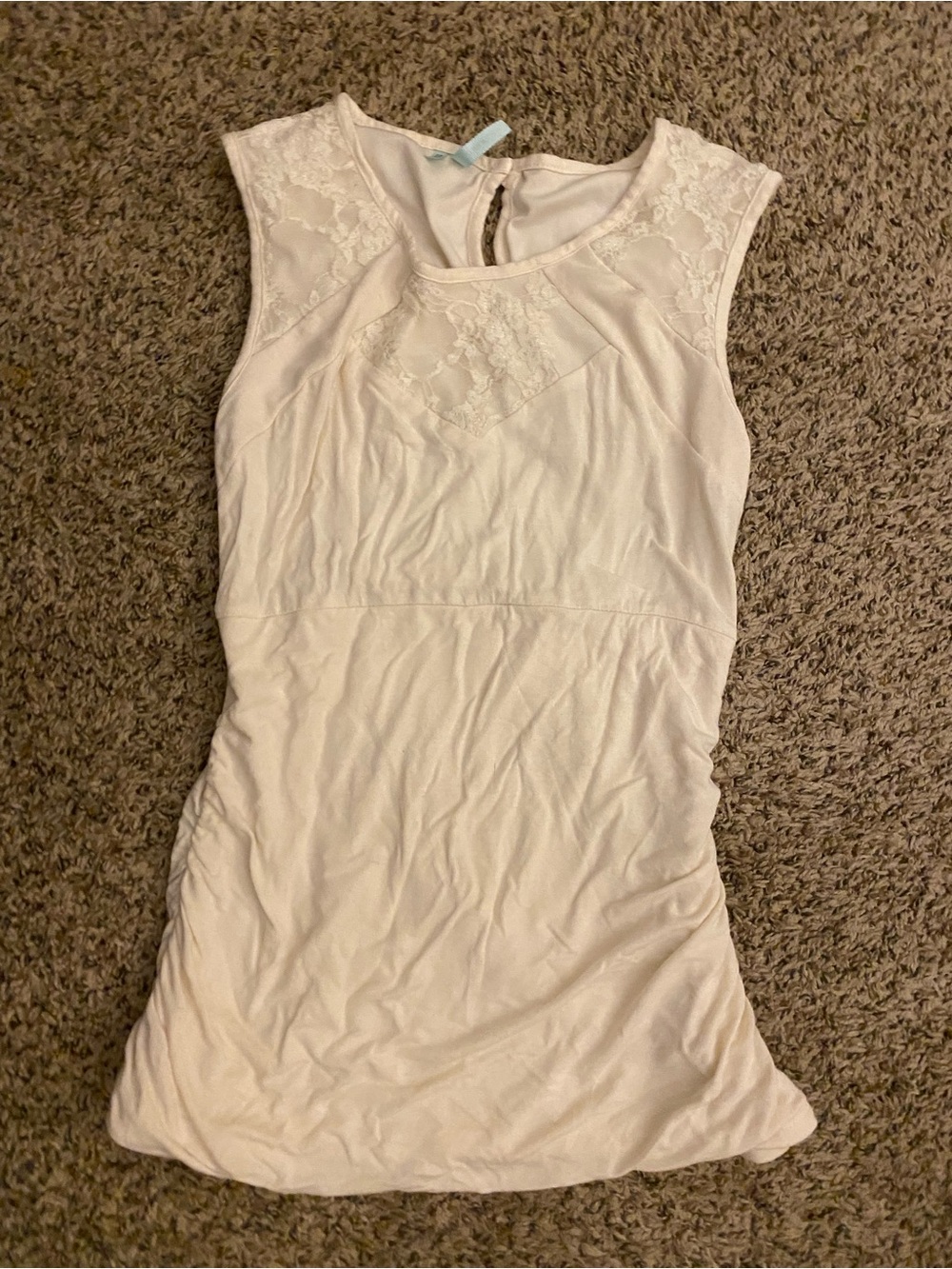Maurices Cream Lace Trim Tank Top